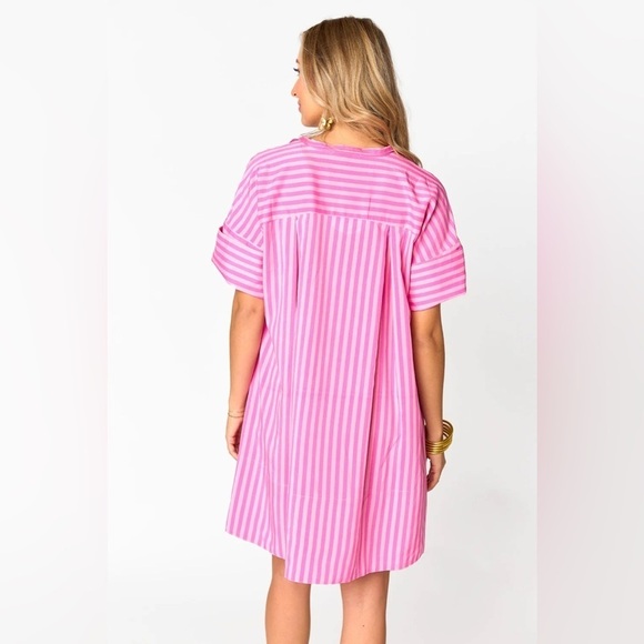 NWT Buddy Love Stevie Mini Shirt Dress - Bubble Gum Pink - Medium - Picture 2 of 9